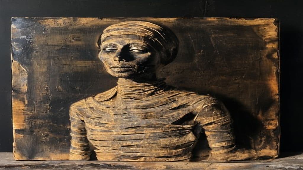 Unlucky Mummy (painted wooden mummy-board)